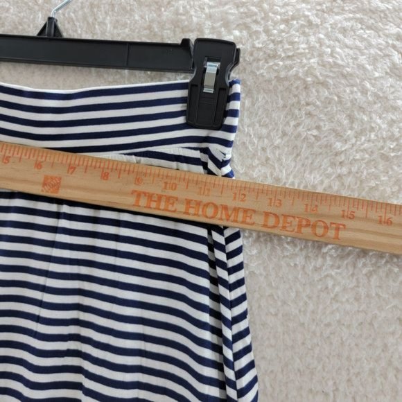 Cat & Jack Maxi Flare Skirt L Navy Blue/White Stripe Elastic Waist Pull On - Picture 4 of 10